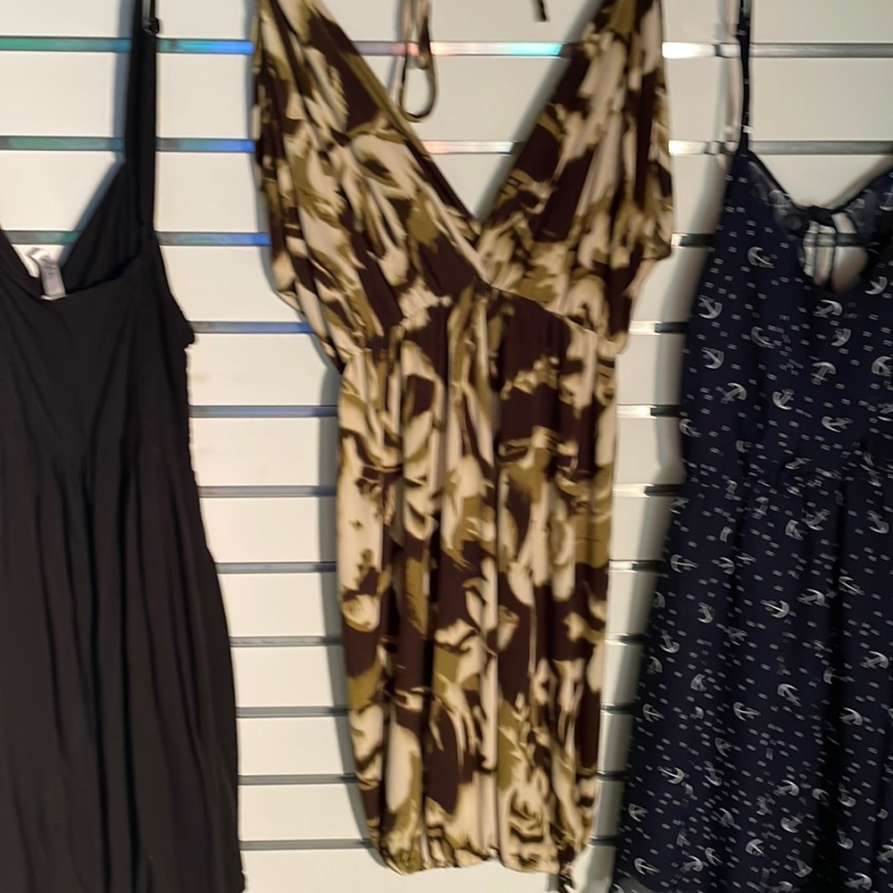 Cream brown green dress can fit med large x large
